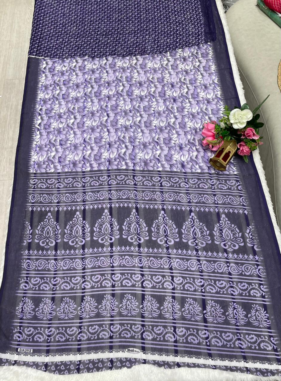 SV-8083 GEORGETTE FABRIC SAREE WITH BEAUTIFUL DESIGN WITH FOIL WORK