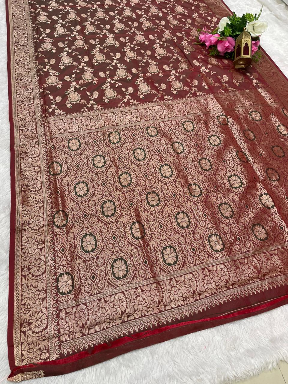AJ-SANAYA SOFT SILK FABRIC SAREE WITH RICH PALLU DESIGN WITH HEAVY JHAL DESIGN WITH BUTTI BLOUSE