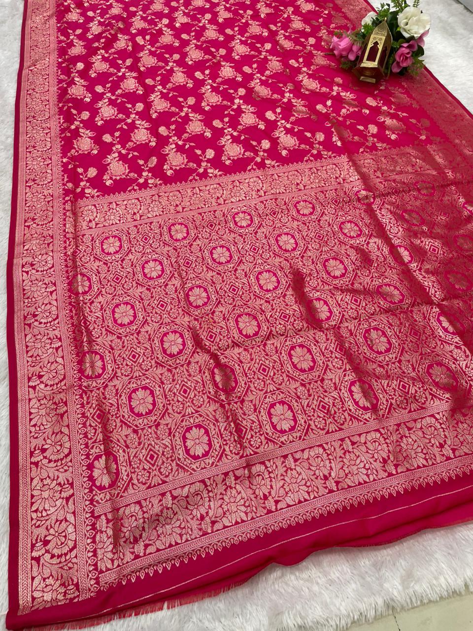 AJ-SANAYA SOFT SILK FABRIC SAREE WITH RICH PALLU DESIGN WITH HEAVY JHAL DESIGN WITH BUTTI BLOUSE
