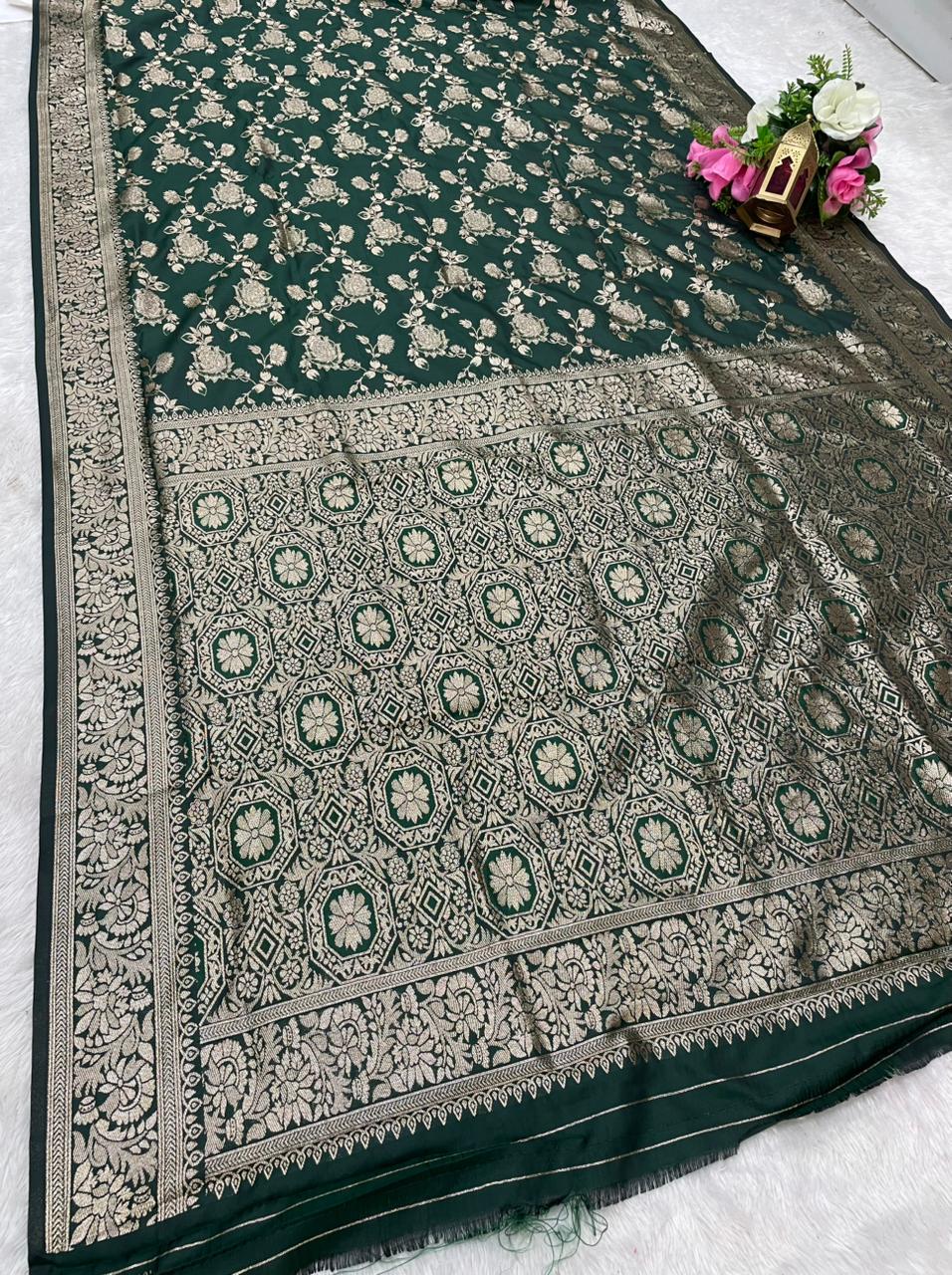 AJ-SANAYA SOFT SILK FABRIC SAREE WITH RICH PALLU DESIGN WITH HEAVY JHAL DESIGN WITH BUTTI BLOUSE