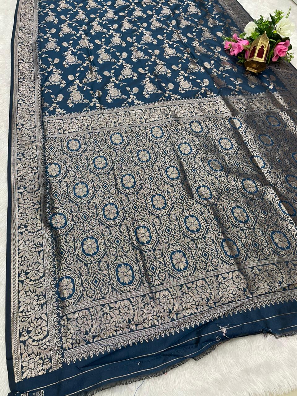 AJ-SANAYA SOFT SILK FABRIC SAREE WITH RICH PALLU DESIGN WITH HEAVY JHAL DESIGN WITH BUTTI BLOUSE