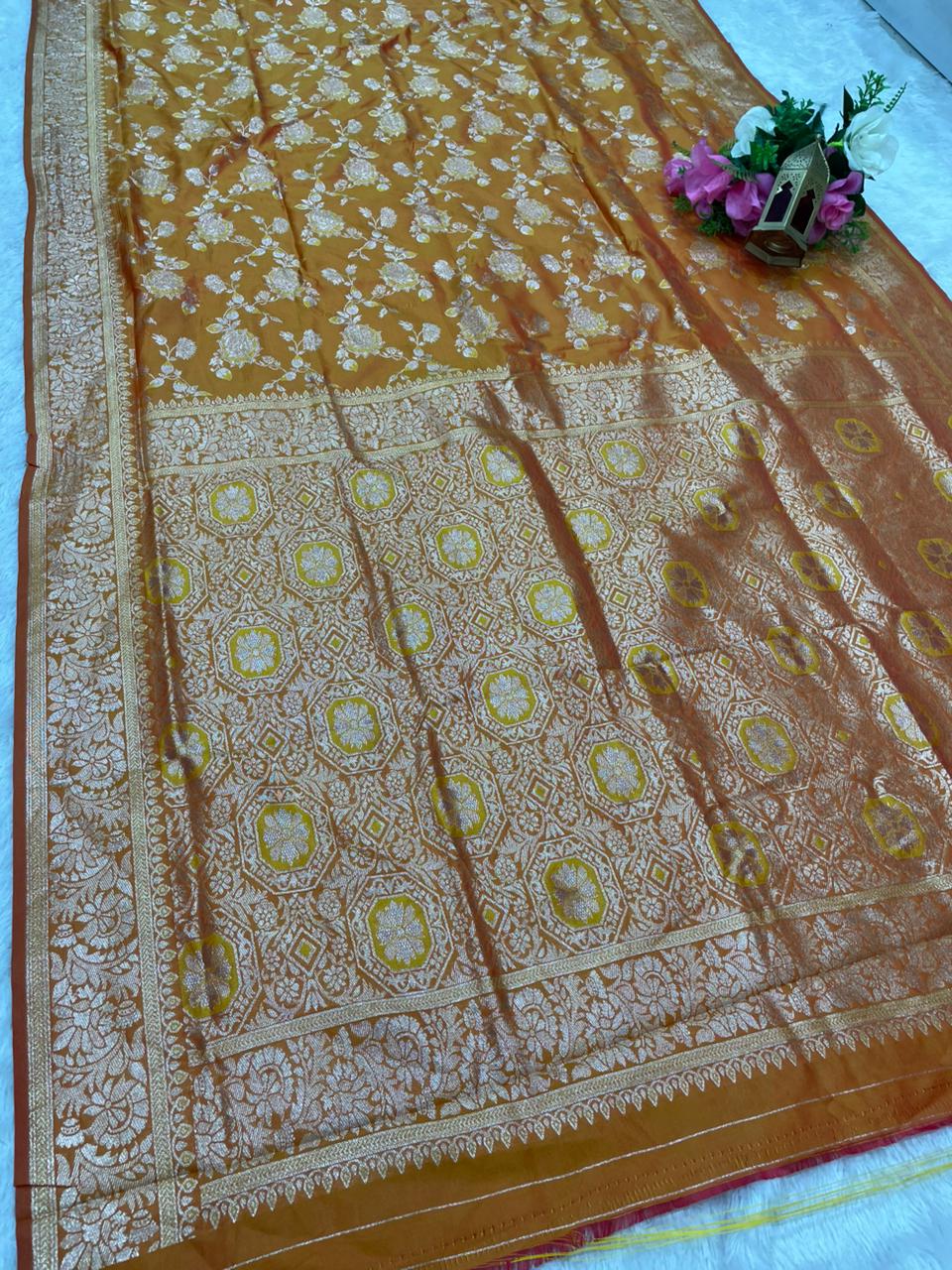 AJ-SANAYA SOFT SILK FABRIC SAREE WITH RICH PALLU DESIGN WITH HEAVY JHAL DESIGN WITH BUTTI BLOUSE