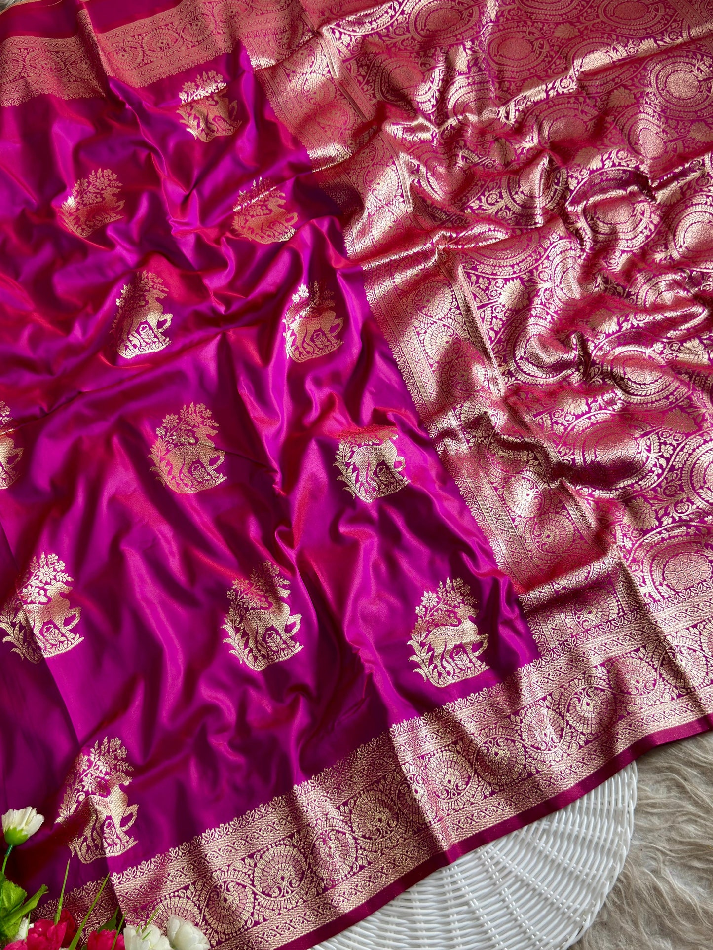 SA-7069 SOFT SILK SAREE WITH BEAUTIFUL BANARASI JAREE WITH HIRAN DESIGN