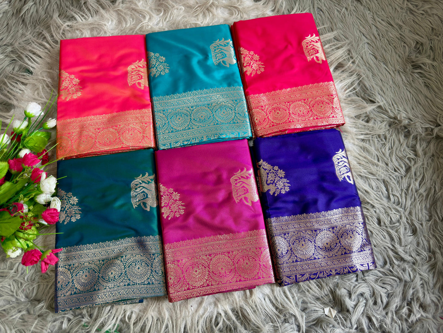 SA-7069 SOFT SILK SAREE WITH BEAUTIFUL BANARASI JAREE WITH HIRAN DESIGN