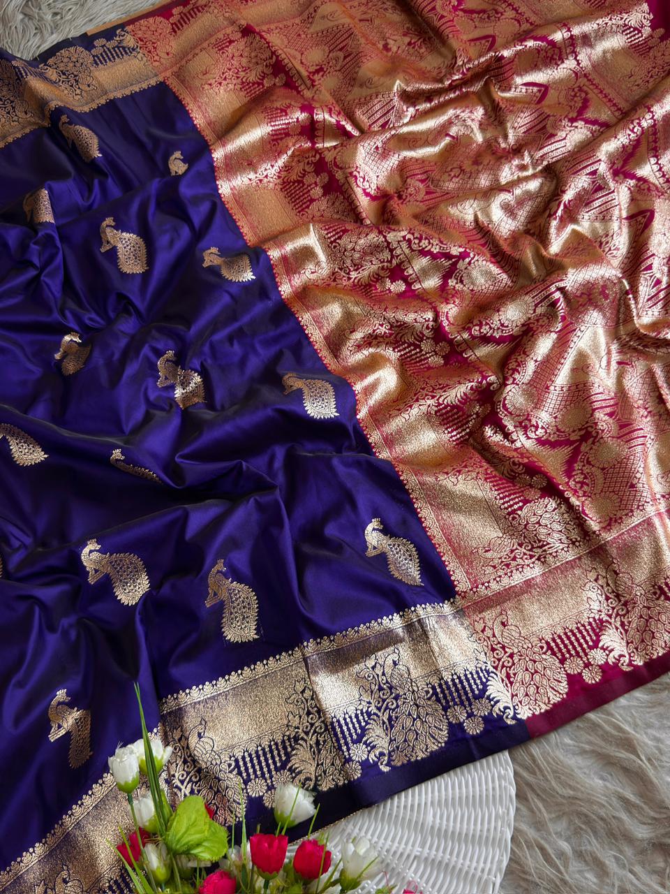SA-7093 SOFT SILK SAREE WITH BEAUTIFUL PAITHANI DESIGN WITH  BEAUTIFUL DESIGN WITH CONTAST BLOUSE