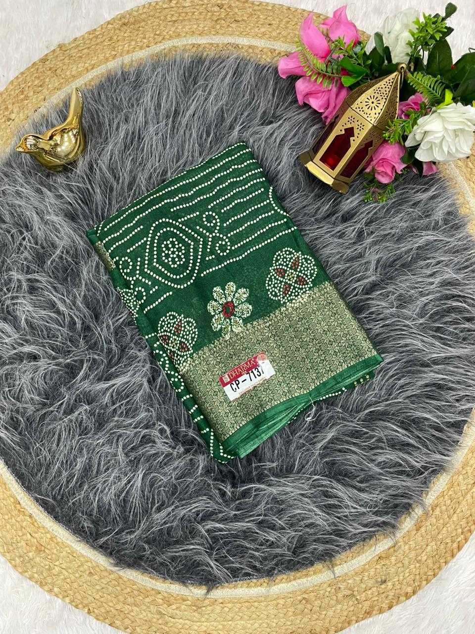 CP-7137 DOLA SAREE WITH BEAUTIFUL RICH PALLU AND BEAUTIFUL DESIGN WITH JACQUARD BORDER WITH BEAUTIFUL BLOUSE