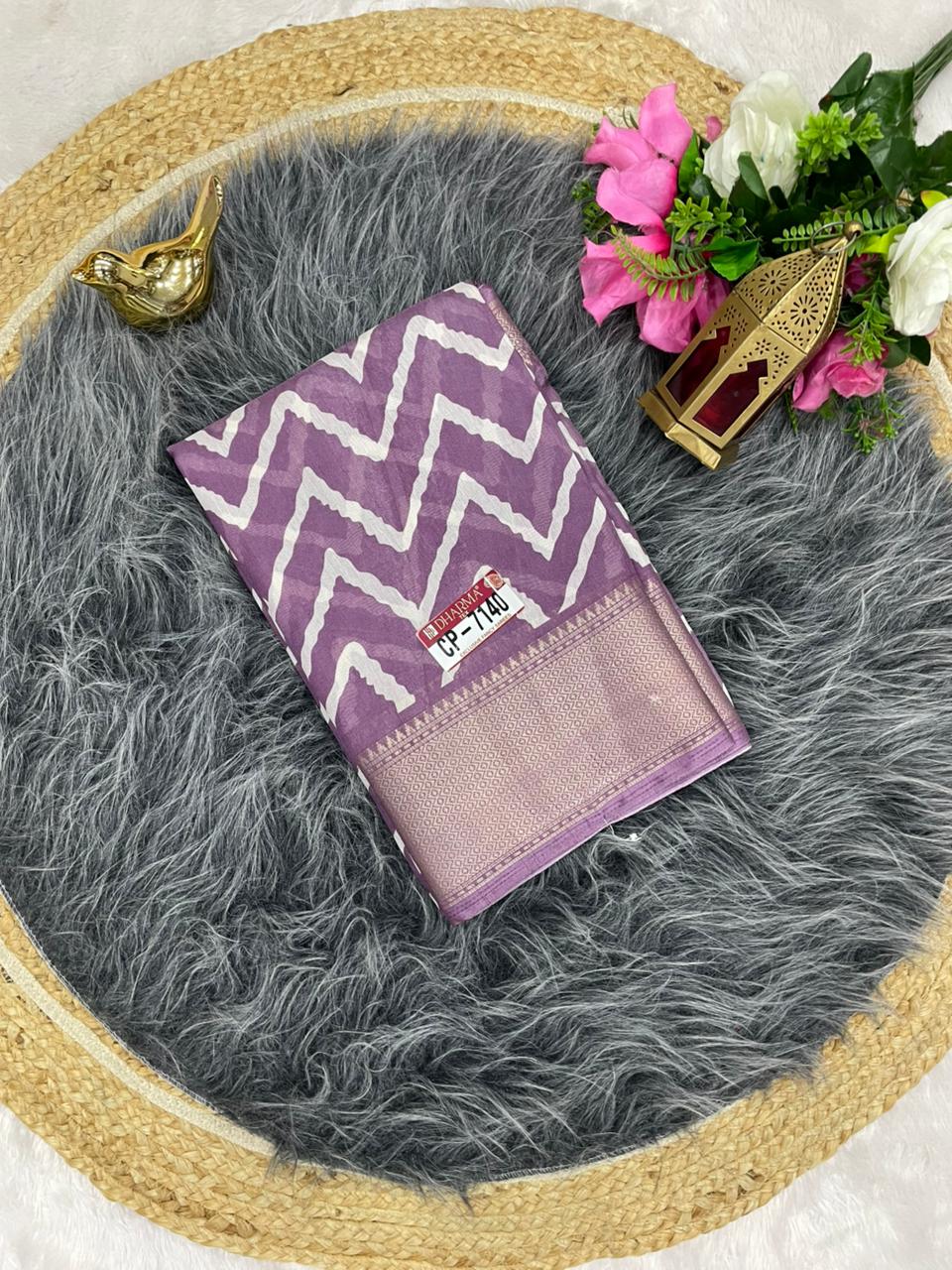 CP-7140 DOLA RIKO SAREE WITH BEAUTFOL DESIGN WITH RICH PALLU DESIGN WITH BLOUSE