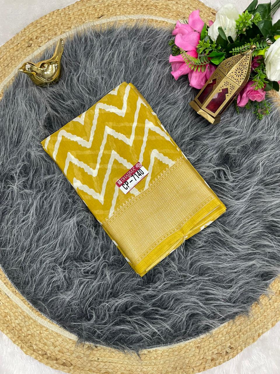 CP-7140 DOLA RIKO SAREE WITH BEAUTFOL DESIGN WITH RICH PALLU DESIGN WITH BLOUSE