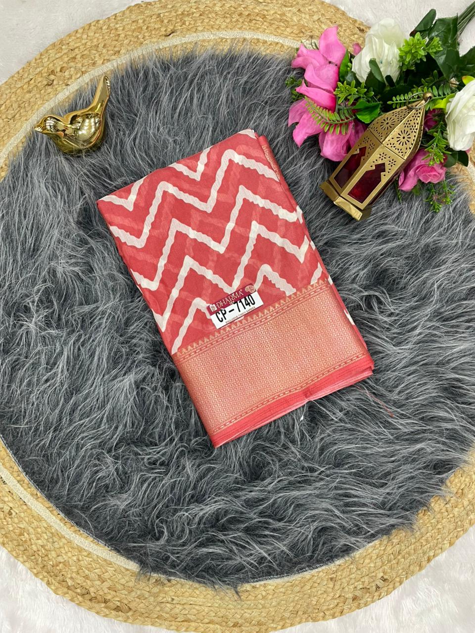 CP-7140 DOLA RIKO SAREE WITH BEAUTFOL DESIGN WITH RICH PALLU DESIGN WITH BLOUSE