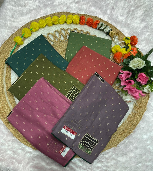 PRINT-3218 STAR GEORGETTE FABRIC SAREE WITH BANDANI DESIGN WITH RICH PALLU WITH FOIL WORK WITH BANDANI BLOUSE