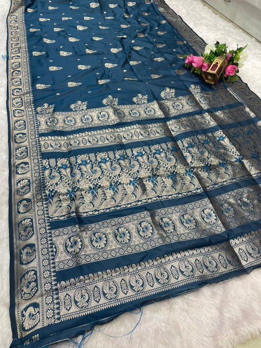 AJ-VIVANTA SOFT SILK FABRIC SAREE WITH BEAUTIFUL DESIGN WITH RICH PALLU DESIGN WITH HEAVY PEACOCK DESIGN WITH BUTTI BLOUSE
