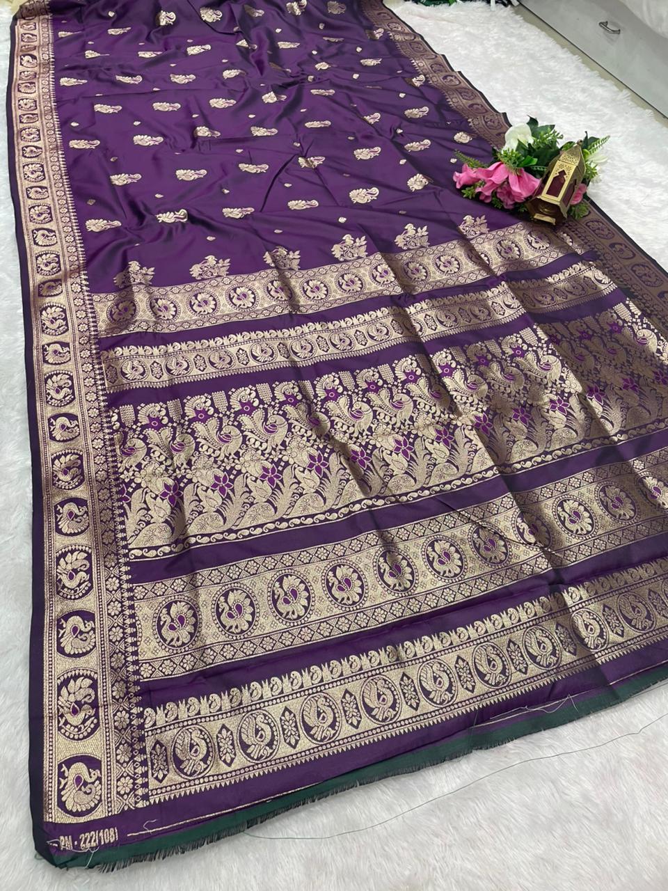 AJ-VIVANTA SOFT SILK FABRIC SAREE WITH BEAUTIFUL DESIGN WITH RICH PALLU DESIGN WITH HEAVY PEACOCK DESIGN WITH BUTTI BLOUSE