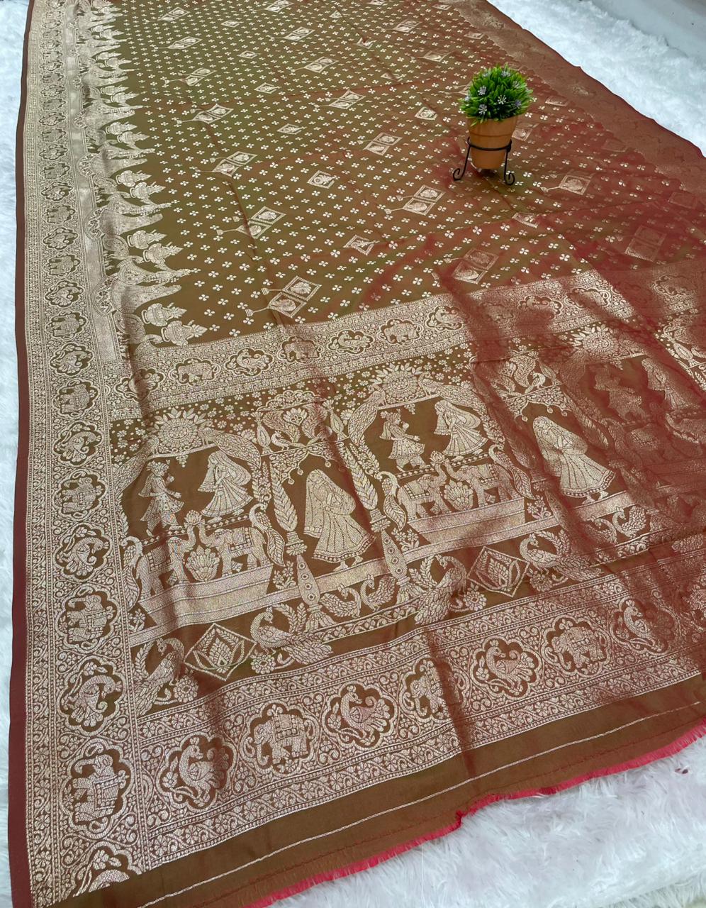 AJ-ANUPUMA SOFT SILK SAREE WITH BEAUTIFUL PALLU DESIGN WITH BARATI DESIGN WITH LOVELY BANARASI JAREE