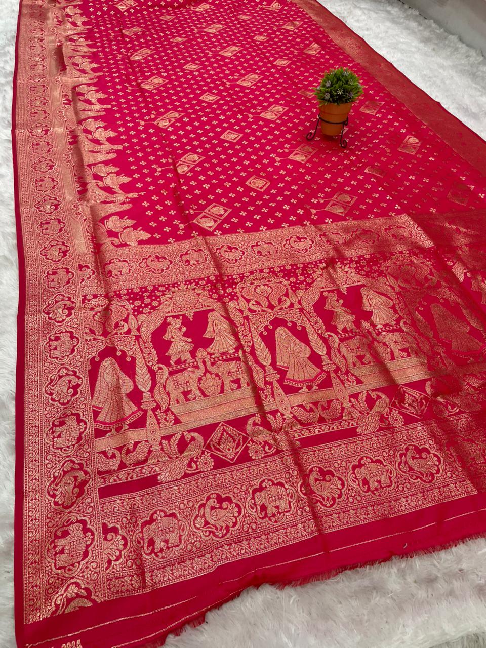 AJ-ANUPUMA SOFT SILK SAREE WITH BEAUTIFUL PALLU DESIGN WITH BARATI DESIGN WITH LOVELY BANARASI JAREE