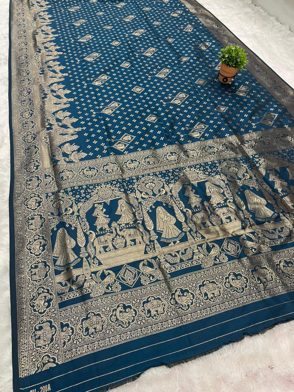 AJ-ANUPUMA SOFT SILK SAREE WITH BEAUTIFUL PALLU DESIGN WITH BARATI DESIGN WITH LOVELY BANARASI JAREE