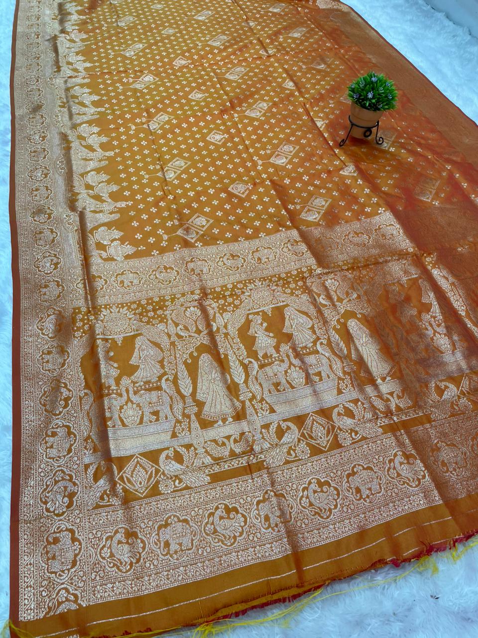 AJ-ANUPUMA SOFT SILK SAREE WITH BEAUTIFUL PALLU DESIGN WITH BARATI DESIGN WITH LOVELY BANARASI JAREE