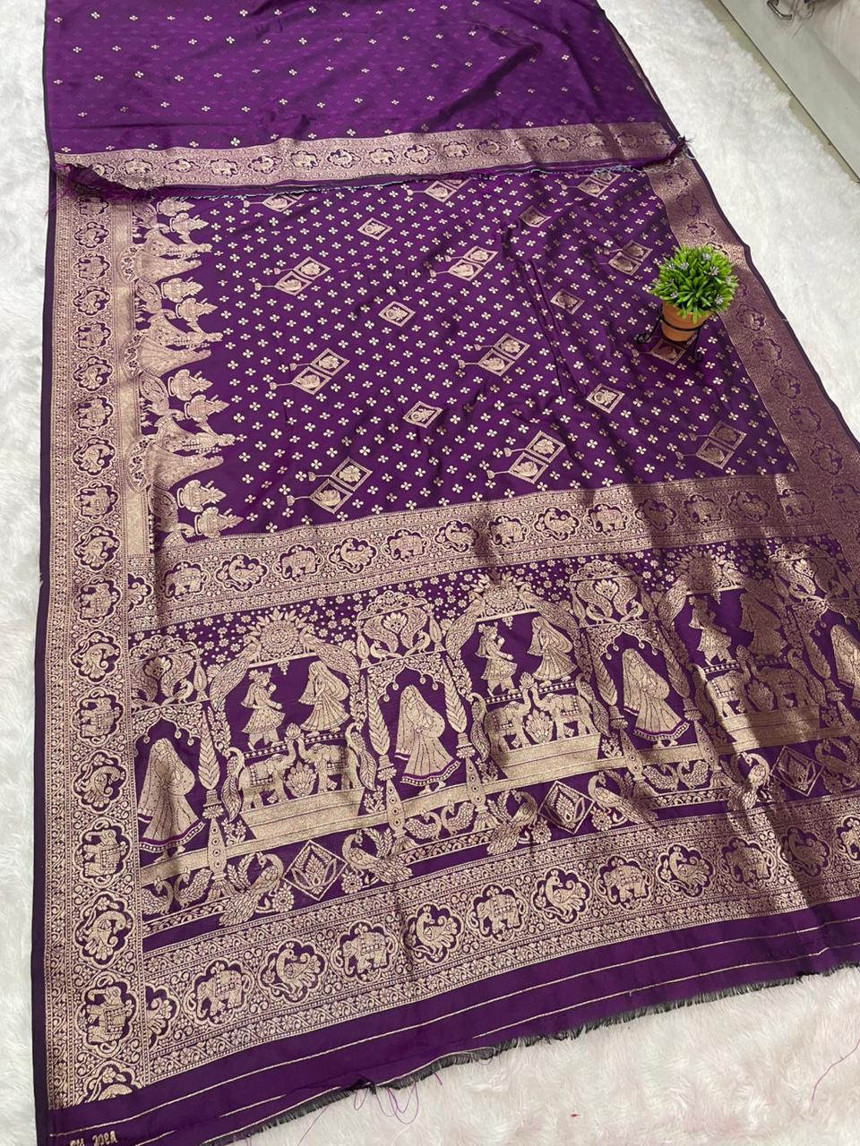 AJ-ANUPUMA SOFT SILK SAREE WITH BEAUTIFUL PALLU DESIGN WITH BARATI DESIGN WITH LOVELY BANARASI JAREE