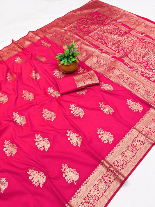 SA-7072 50/600 SOFT SILK SAREE WITH BEAUTIFUL RICH PALLU AND BEAUTIFUL DESIGN BODY WITH MATKA BORDER