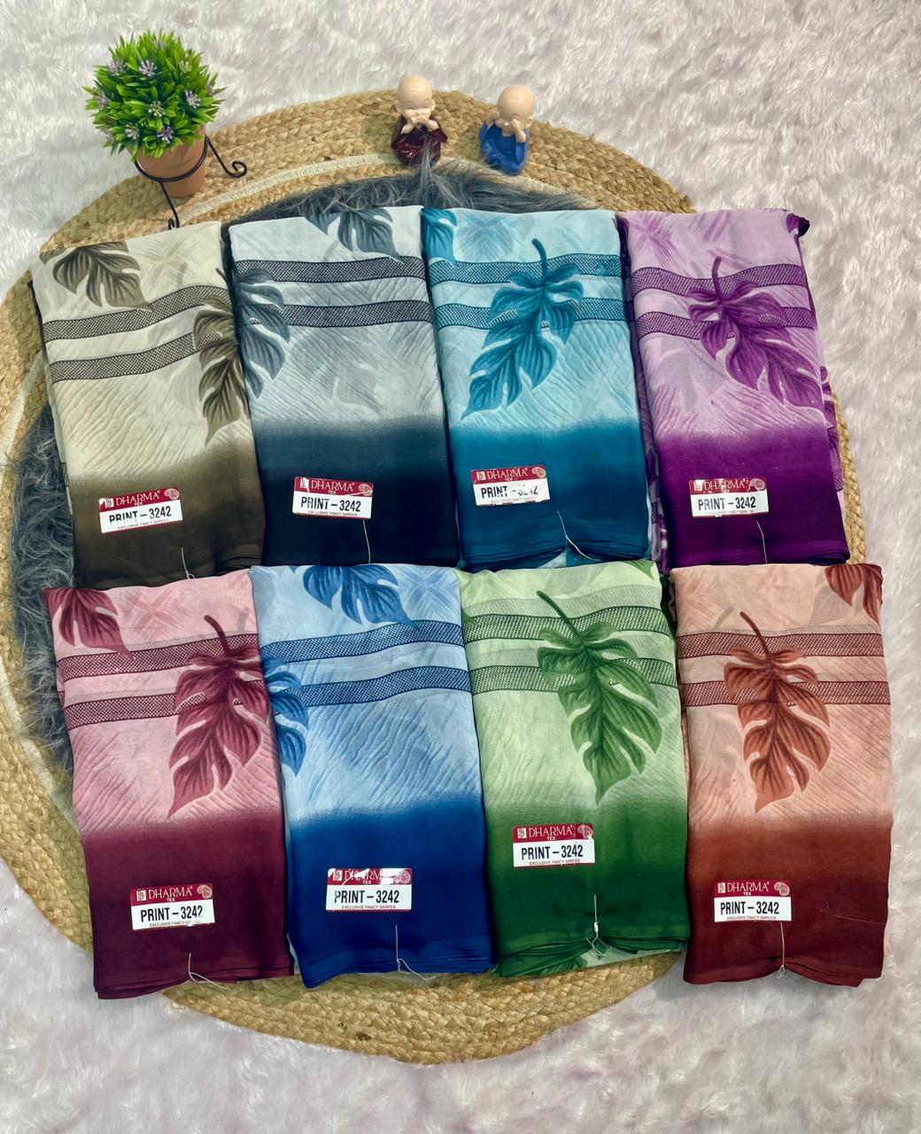 PRINT-3242 CHIFFON FABRIC SAREE WITH BEAUTIFUL FLOWER SAREE WITH SOFT FABRIC WITH BLOUSE