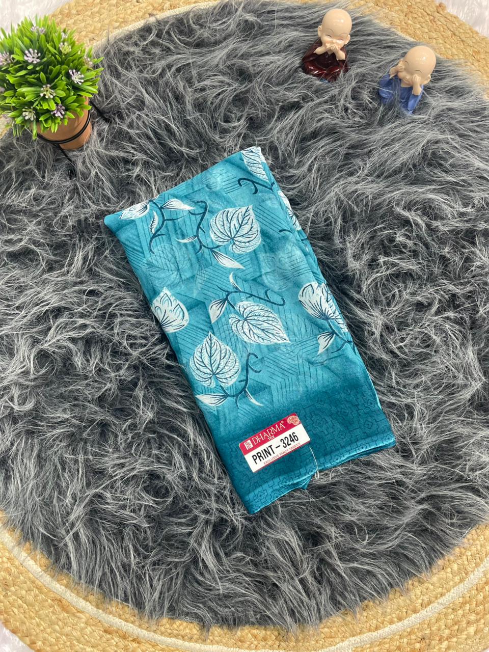 PRINT-3246 CHIFFON FABRIC SAREE WITH BEAUTIFUL FLOWER SAREE WITH SOFT FABRIC WITH BLOUSE