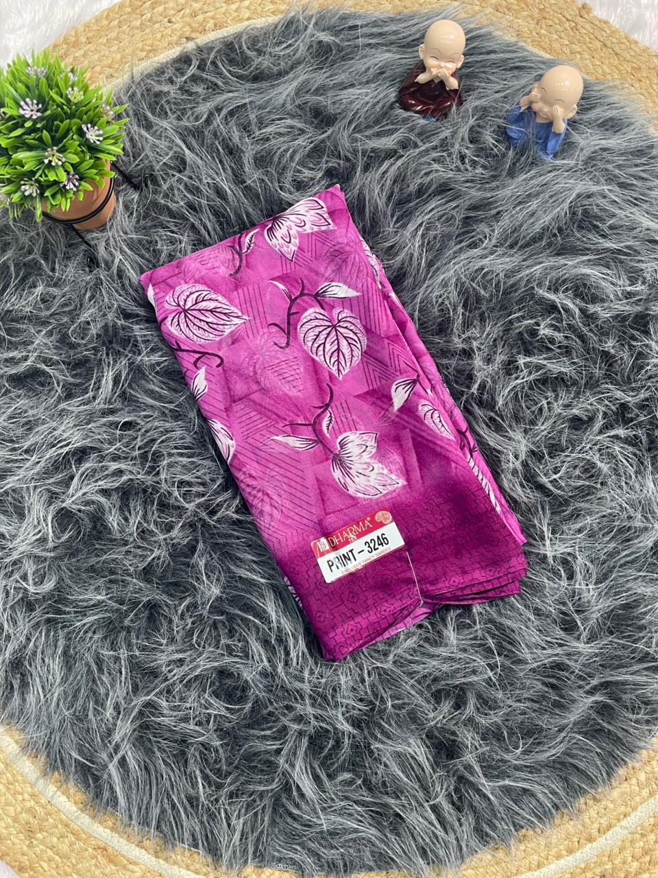 PRINT-3246 CHIFFON FABRIC SAREE WITH BEAUTIFUL FLOWER SAREE WITH SOFT FABRIC WITH BLOUSE
