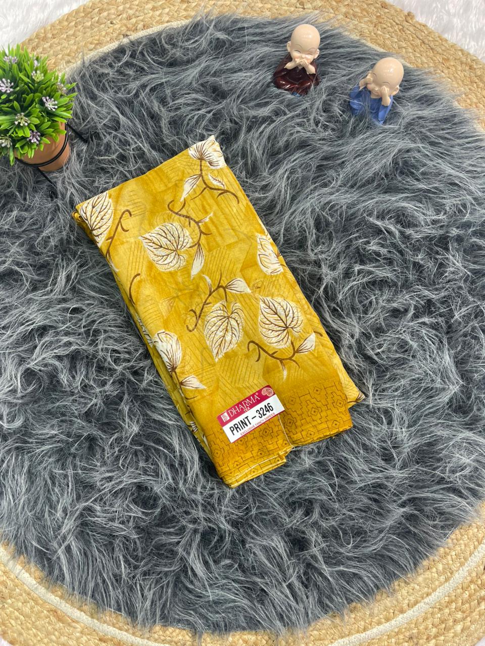 PRINT-3246 CHIFFON FABRIC SAREE WITH BEAUTIFUL FLOWER SAREE WITH SOFT FABRIC WITH BLOUSE