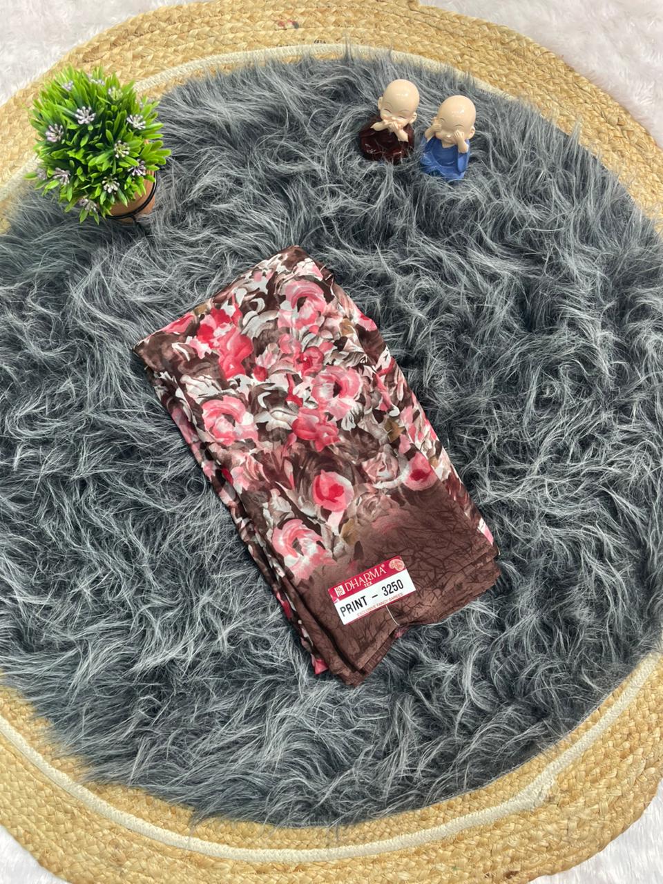 PRINT-3250 RENIYAL FABRIC SAREE WITH BEAUTIFUL FLORAL PRINT WITH SOFT FABRIC