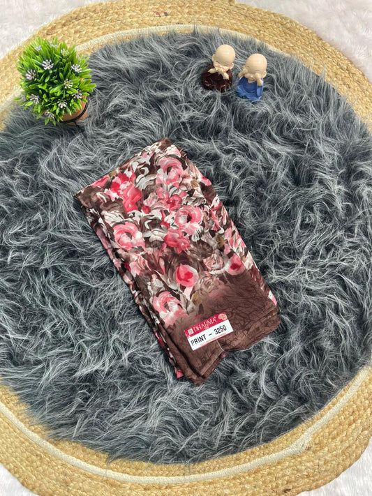 PRINT-3250 RENIYAL FABRIC SAREE WITH BEAUTIFUL FLORAL PRINT WITH SOFT FABRIC