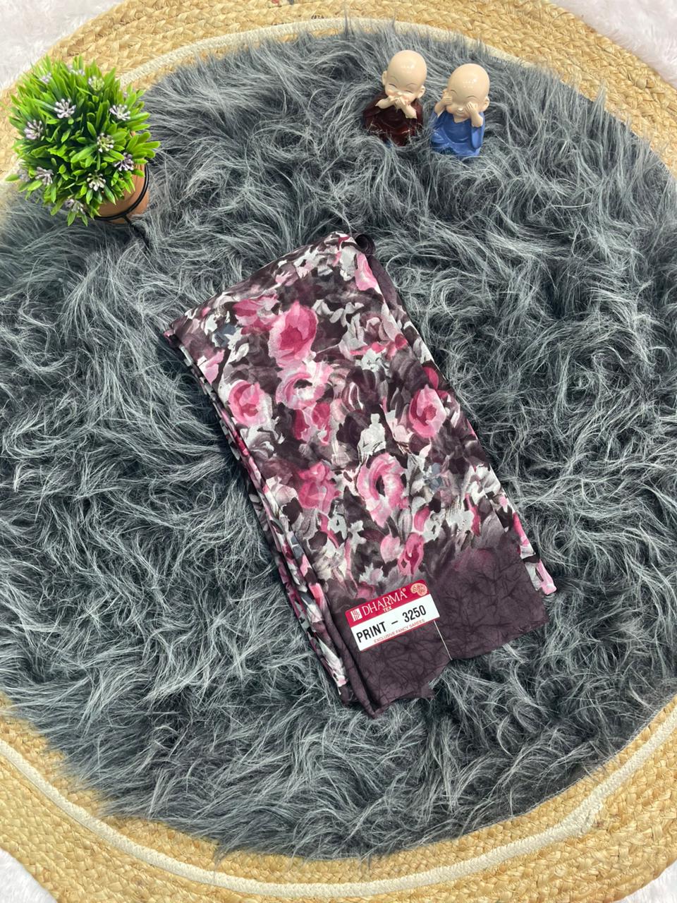PRINT-3250 RENIYAL FABRIC SAREE WITH BEAUTIFUL FLORAL PRINT WITH SOFT FABRIC