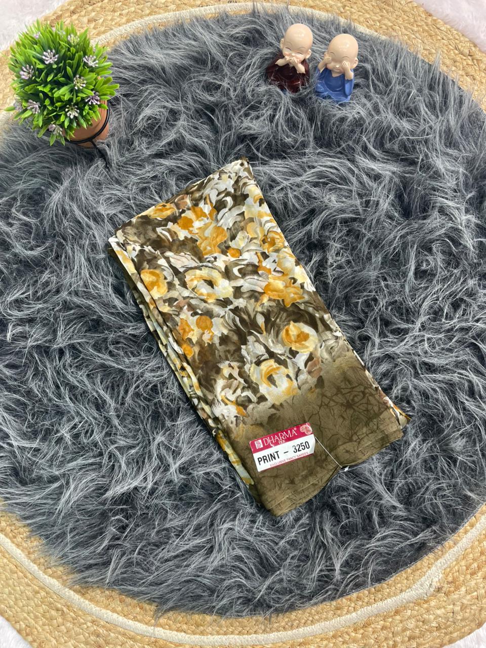 PRINT-3250 RENIYAL FABRIC SAREE WITH BEAUTIFUL FLORAL PRINT WITH SOFT FABRIC