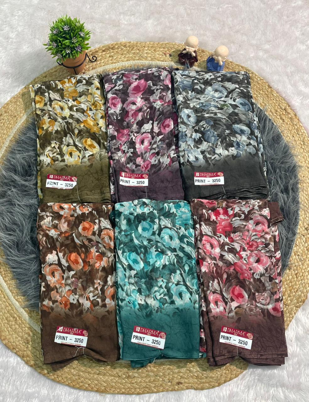 PRINT-3250 RENIYAL FABRIC SAREE WITH BEAUTIFUL FLORAL PRINT WITH SOFT FABRIC