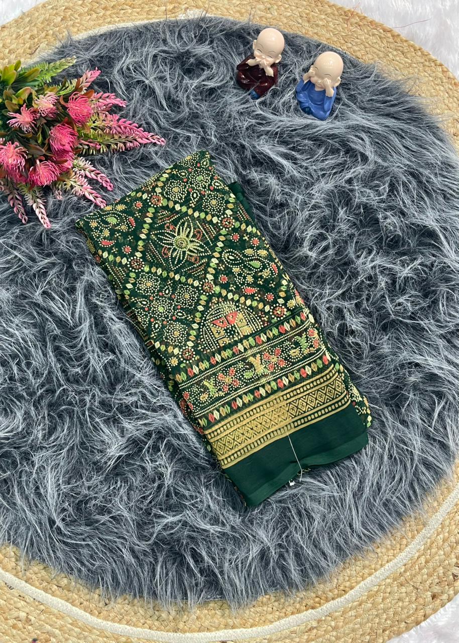 PRINT-3253 RENIYAL FABRIC SAREE WITH BEAUTIFUL FLORAL PRINT WITH SOFT FABRIC