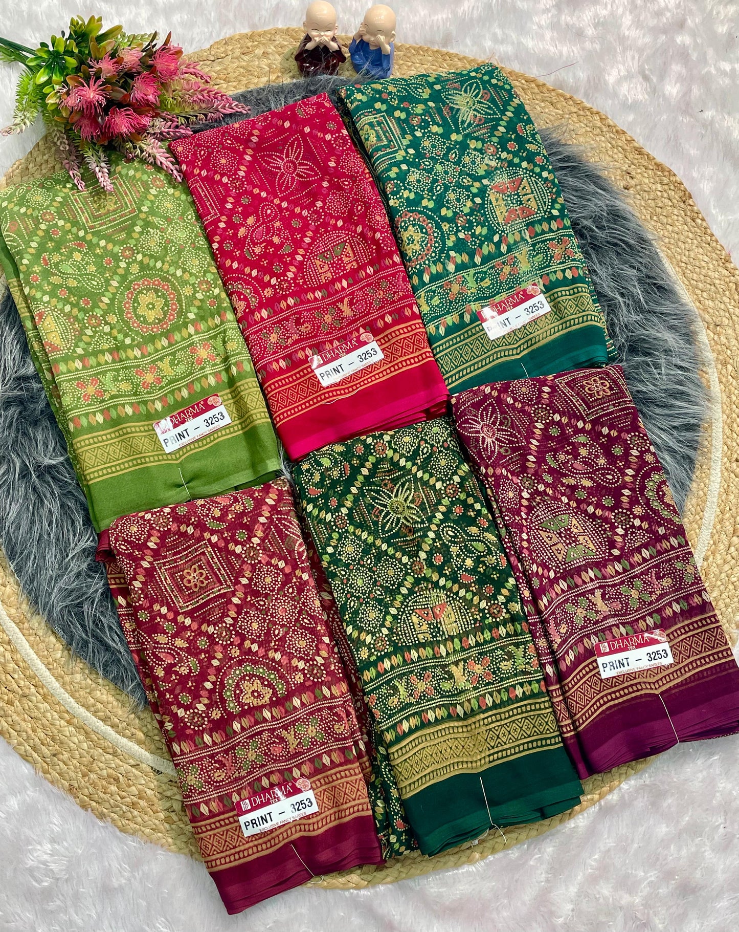 PRINT-3253 RENIYAL FABRIC SAREE WITH BEAUTIFUL FLORAL PRINT WITH SOFT FABRIC