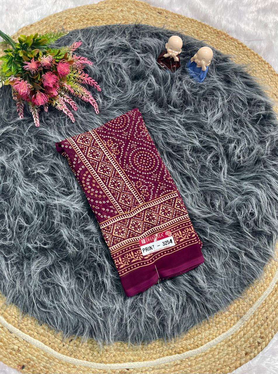 PRINT-3254 RENIYAL FABRIC SAREE WITH BEAUTIFUL FLORAL PRINT WITH SOFT FABRIC
