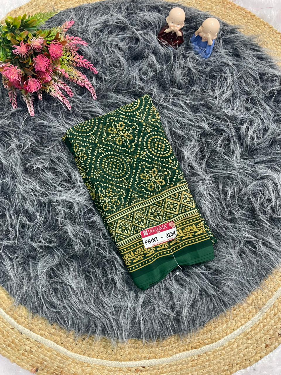 PRINT-3254 RENIYAL FABRIC SAREE WITH BEAUTIFUL FLORAL PRINT WITH SOFT FABRIC