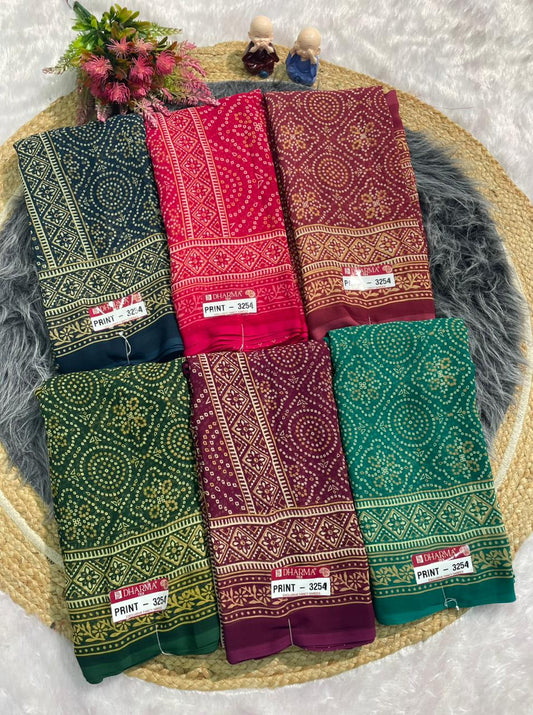 PRINT-3254 RENIYAL FABRIC SAREE WITH BEAUTIFUL FLORAL PRINT WITH SOFT FABRIC
