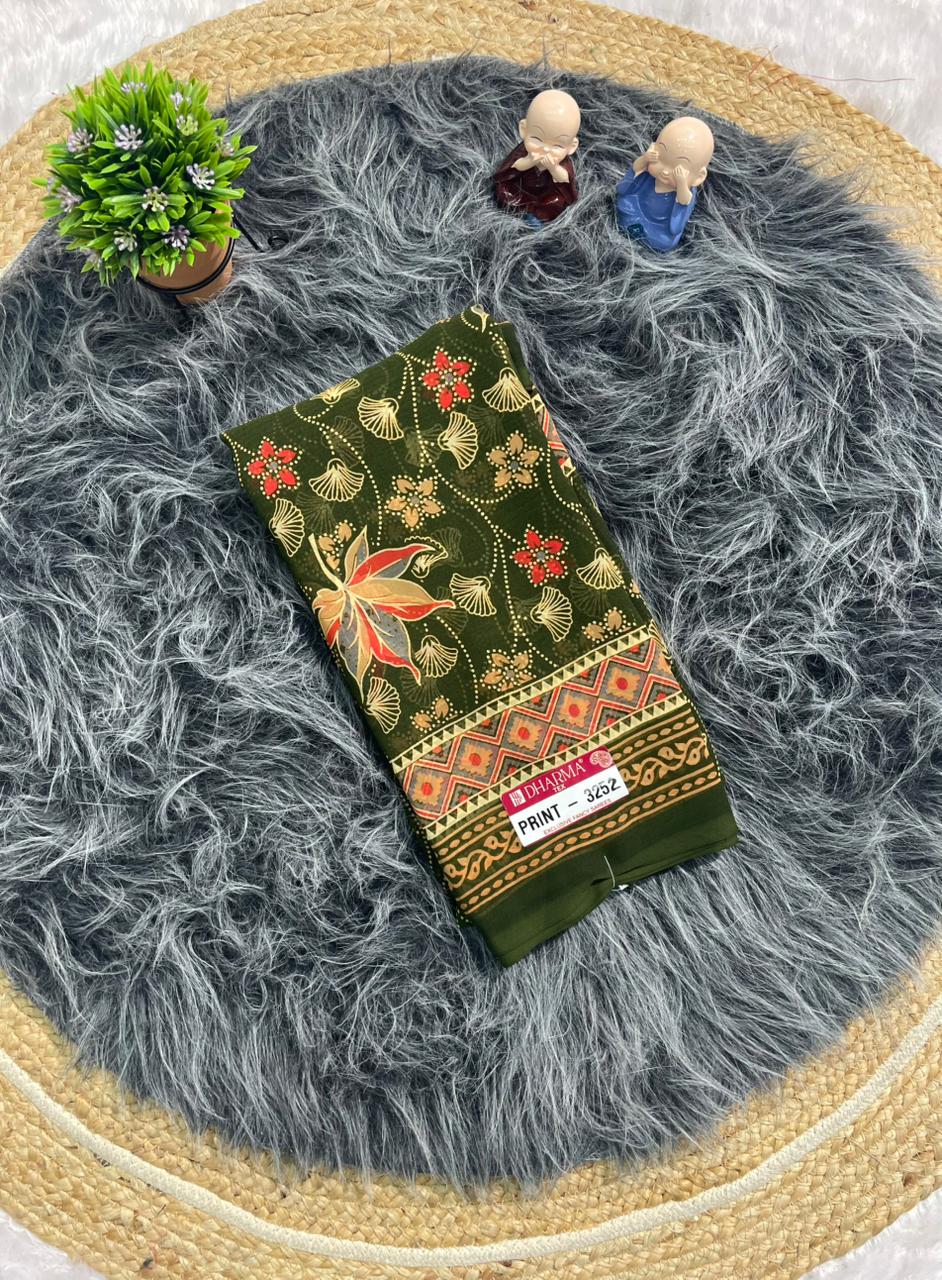 PRINT-3252 RENIYAL FABRIC SAREE WITH BEAUTIFUL FLORAL PRINT WITH SOFT FABRIC