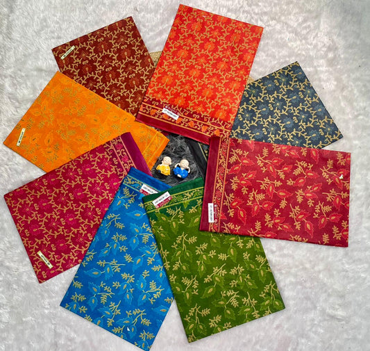 CT-ACTION LADY SUTI PURE COTTON FABRIC SAREE WITH  BEAUTIFUL FLORAL DESIGN AND WITHOUT BLOUSE