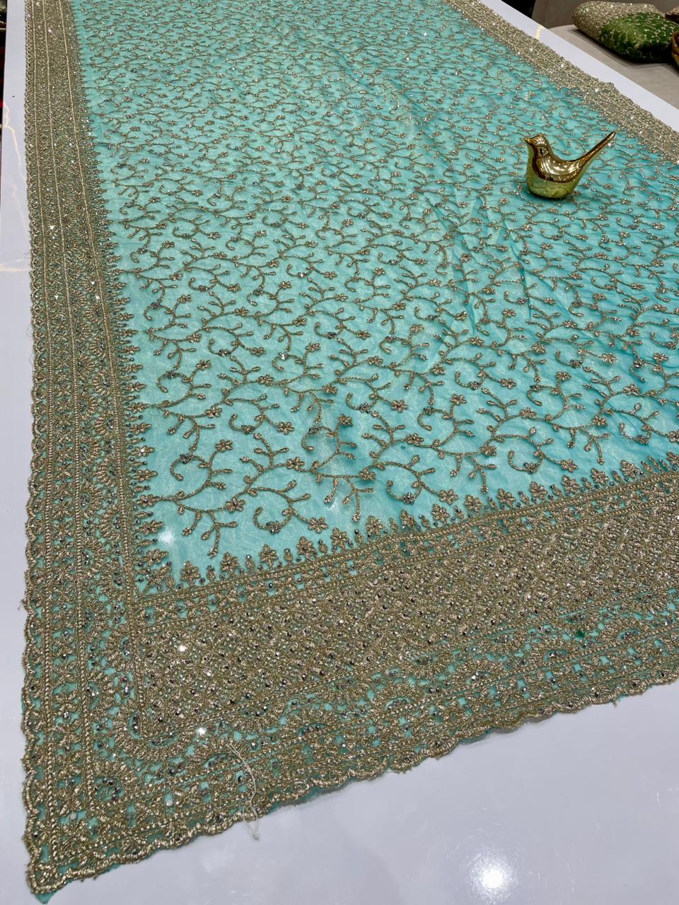 BS-KALPANA PREMIUM NET FABRIC SAREE WITH HEAVY JHAL DESIGN WITH HEAVY EMBROIDERY WORK WITH DIAMOND WORK AND HEAVY BLOUSE