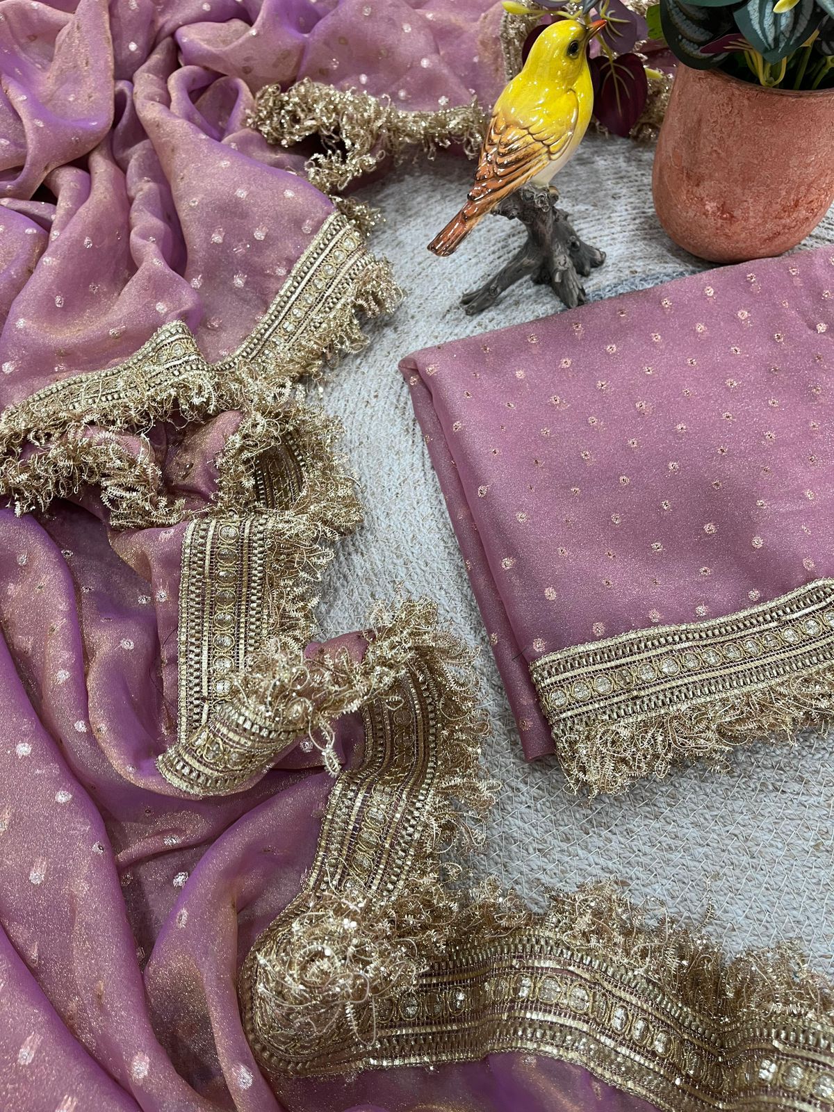 SB-VIRAL-BUTTI NC MOSS FABRIC SAREE WITH  BEAUTIFUL VIRAL SAREE WITH SUPER AND SUPER ELEGANT DESIGN WITH ORIGINAL EMBROIDERY WORK WITH BEAUTIFUL LACE WITH SUPER LUXURIOUS GIRLISH LOOK SAREE
