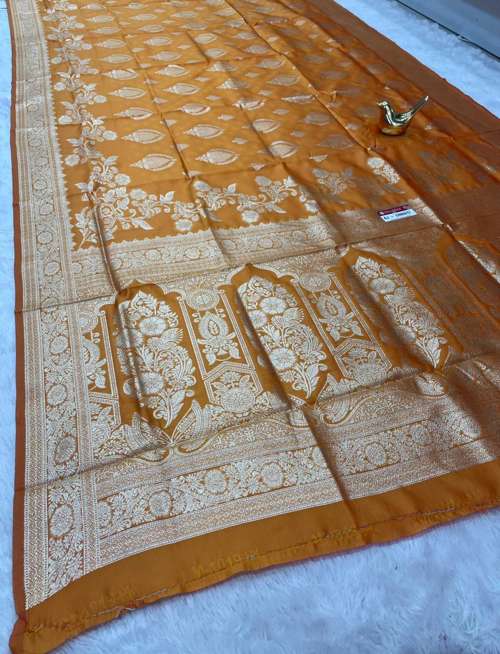AJ-UNNATI LITCHI KOTA FABRIC SAREE WITH RICH PALLU DESIGN WITH BANARSHI ZAREE WORK WITH BUTTI BLOUSE