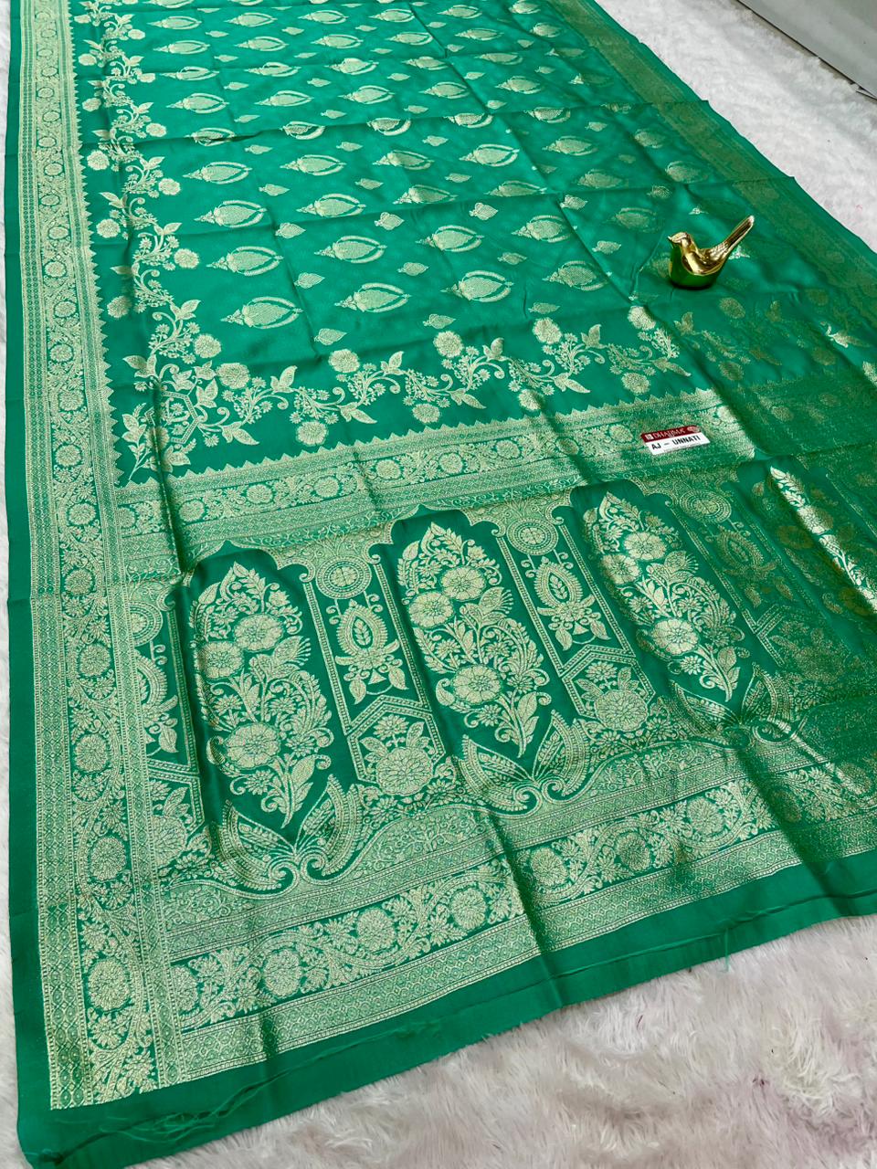 AJ-UNNATI LITCHI KOTA FABRIC SAREE WITH RICH PALLU DESIGN WITH BANARSHI ZAREE WORK WITH BUTTI BLOUSE