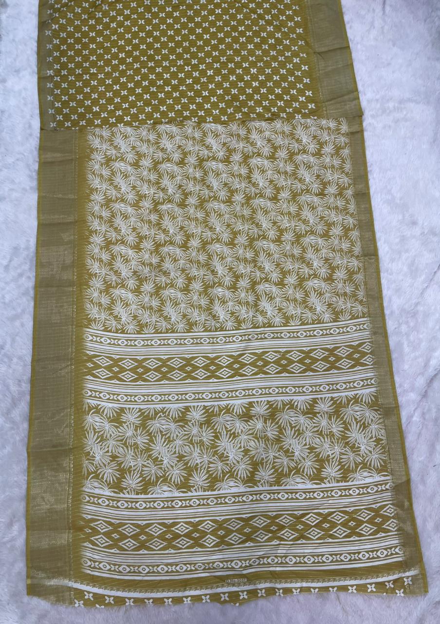 SV-8113 DOLA RIKO FABRIC SAREE WITH RICH PALLU DESIGN WOTH BEAUTIFUL PRINT WITH BLOUSE