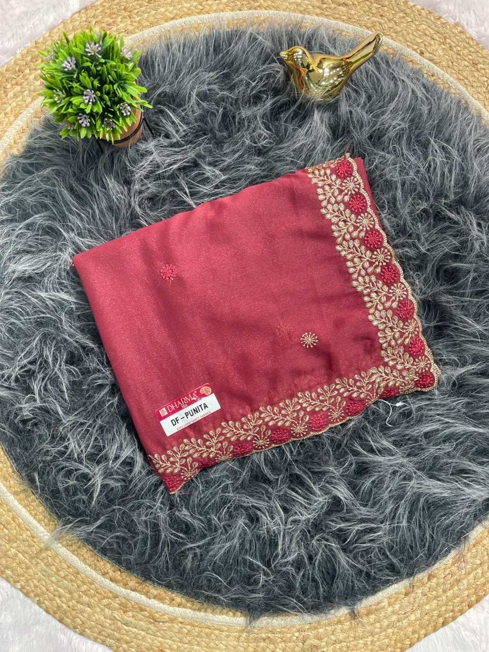 DF-PUNITA STAR GEORGETTE SAREE FEATURING ELEGANT SEQUENCE BUTTI WORK WITH RICH EMBROIDERY WORK WITH DESIGNER BORDER AND BEAUTIFUL PALLU WITH BLOUSE