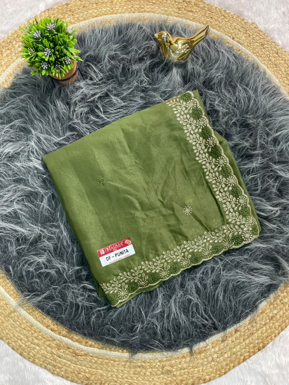 DF-PUNITA STAR GEORGETTE SAREE FEATURING ELEGANT SEQUENCE BUTTI WORK WITH RICH EMBROIDERY WORK WITH DESIGNER BORDER AND BEAUTIFUL PALLU WITH BLOUSE