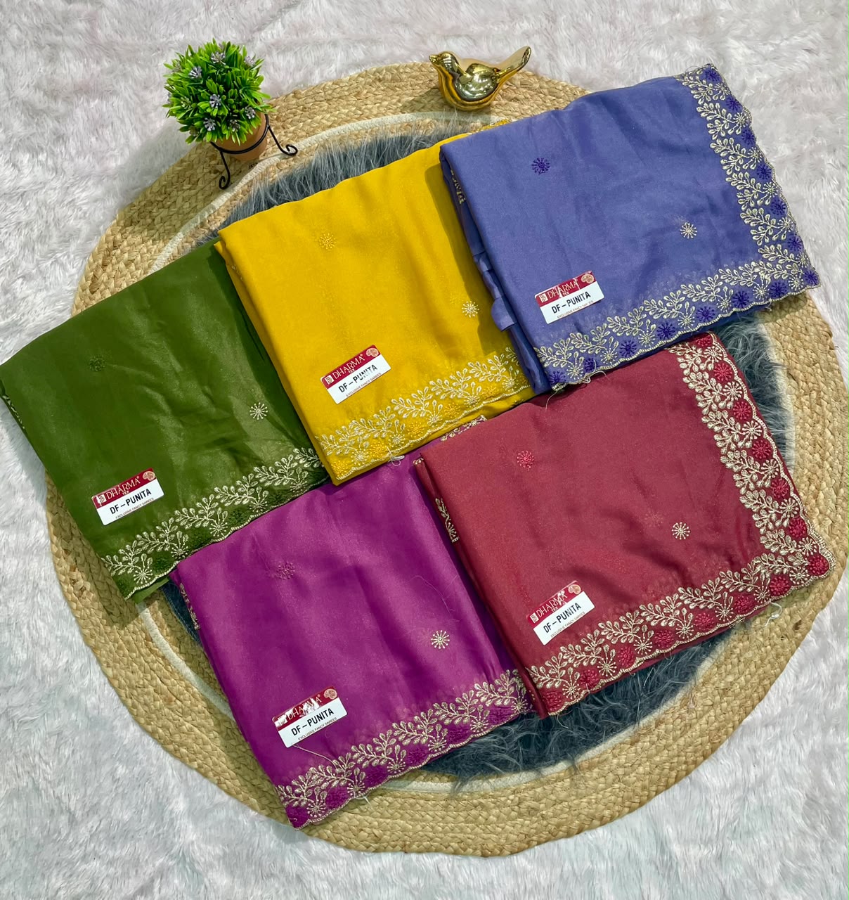 DF-PUNITA STAR GEORGETTE SAREE FEATURING ELEGANT SEQUENCE BUTTI WORK WITH RICH EMBROIDERY WORK WITH DESIGNER BORDER AND BEAUTIFUL PALLU WITH BLOUSE