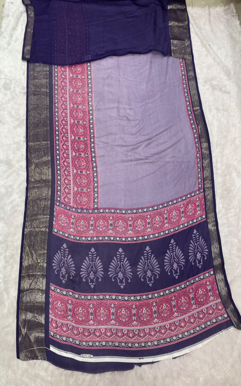 CP-7159 MARSMALLOW FABRIC SAREE WITH RICH PALLU DESIGN WITH BEAUTIFUL DAMAN DESIGN WITH BLOUSE