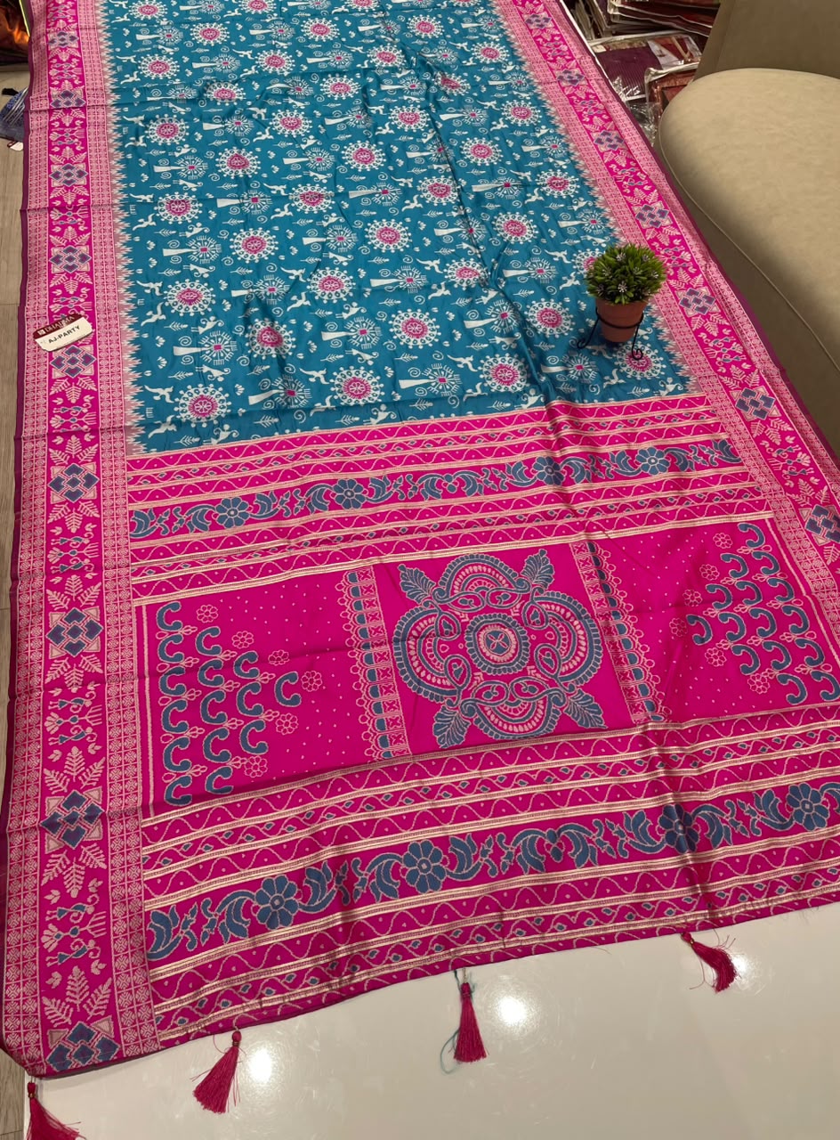 AJ-PARTY SOFT SILK SAREE WITH RICH PALLU WITH BEAUTIFUL UNIQUE DEDIGN WITH MEENAKARI WORK