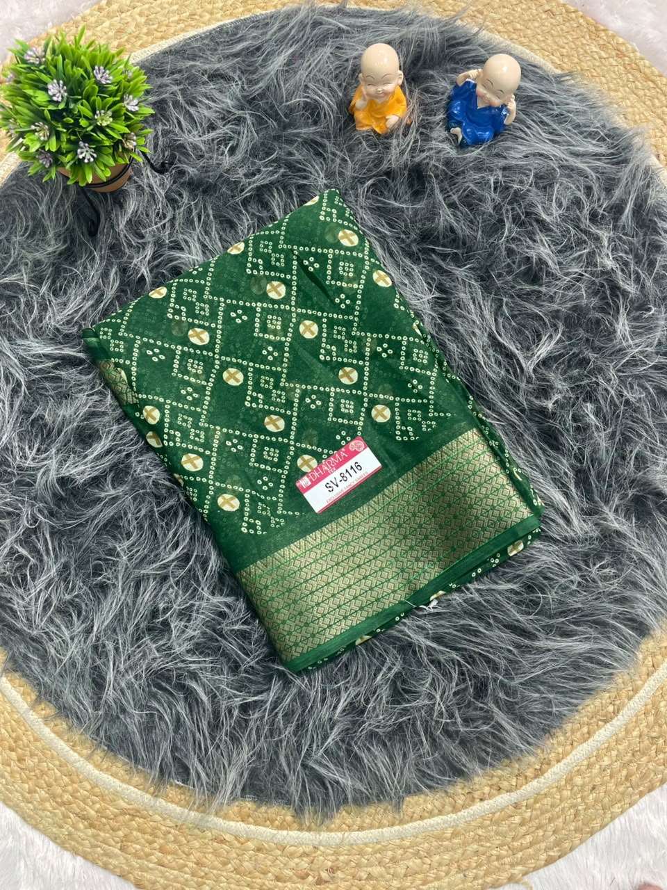 SV-8116 MAL COTTON FABRIC SAREE WITH RICH PALLU DESIGN WITH BEAUTIFUL PRINT WITH BLOUSE