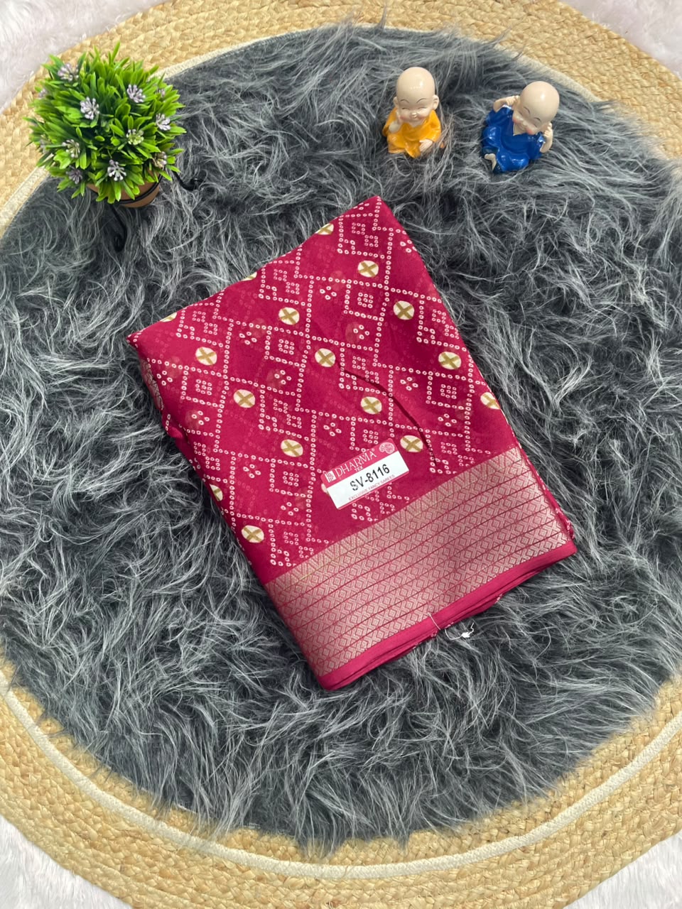 SV-8116 MAL COTTON FABRIC SAREE WITH RICH PALLU DESIGN WITH BEAUTIFUL PRINT WITH BLOUSE
